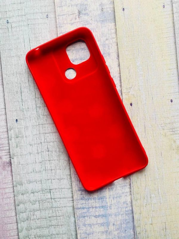 Матовий червоний чохол на Xiaomi Redmi 10C Фон ромашки (принт 41)