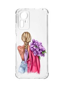 Чохол з потовщеними кутами на Xiaomi Redmi Note 12S :: Дівчина з бузком (принт 7)