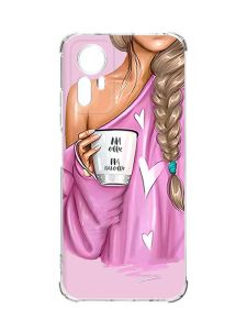 Чохол з потовщеними кутами на Xiaomi Redmi Note 12S :: Дівчина з кавою (принт 58)