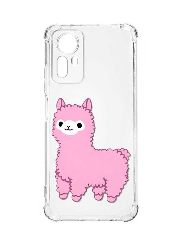 Чохол з потовщеними кутами на Xiaomi Redmi Note 12S :: Лама рожева (принт 100)