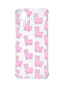 Чохол з потовщеними кутами на Xiaomi Redmi Note 12S :: Лами рожеві (принт 101)