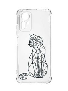 Чохол з потовщеними кутами на Xiaomi Redmi Note 12S :: Котик (принт 124)
