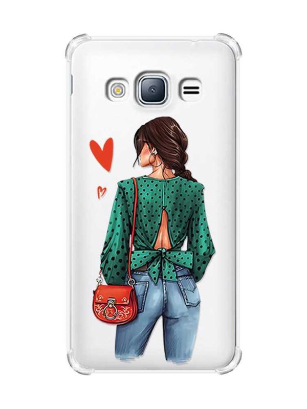 Чохол з потовщеними кутами на Samsung Galaxy J3(2016) J310 :: Дівчина в зеленому (принт 224)