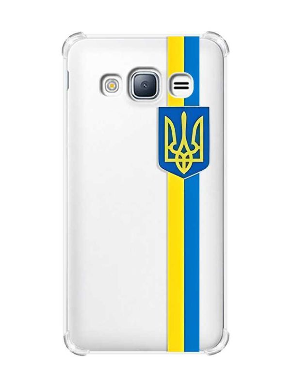 Чохол з потовщеними кутами на Samsung Galaxy J3(2016) J310 :: Стрічка Україна (принт 253)