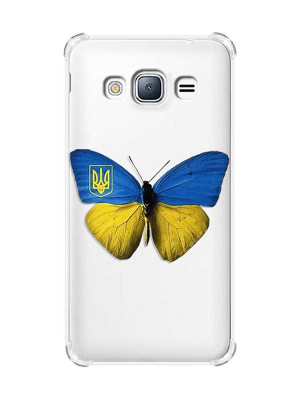 Чохол з потовщеними кутами на Samsung Galaxy J3(2016) J310 :: Метелик Україна (принт 255)