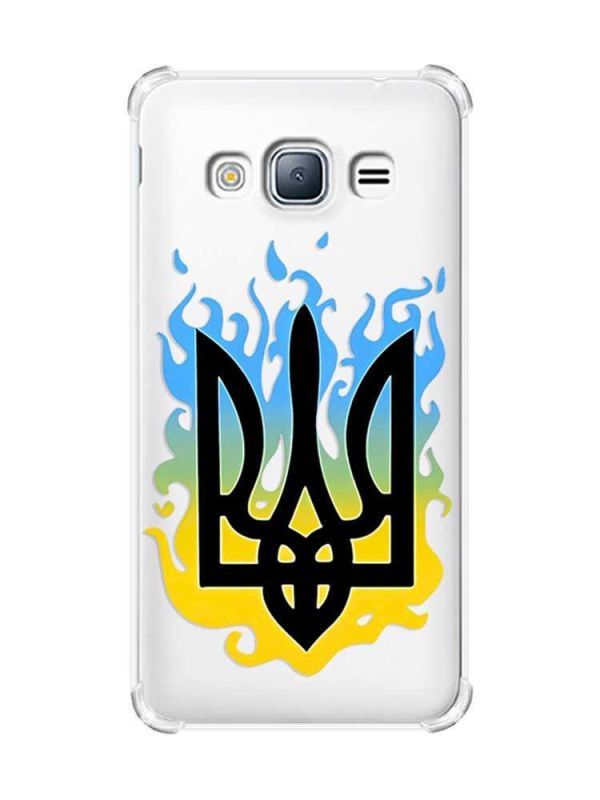 Чохол з потовщеними кутами на Samsung Galaxy J3(2016) J310 :: Тризуб Полум'я (принт 257)