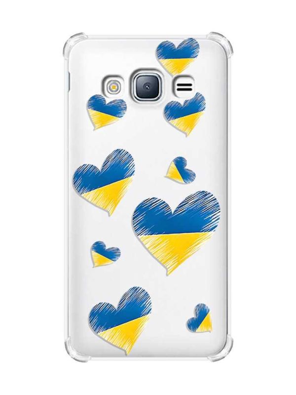 Чохол з потовщеними кутами на Samsung Galaxy J3(2016) J310 :: Сердечка. Україна (принт 258)