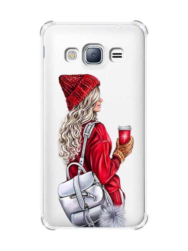 Чохол з потовщеними кутами на Samsung Galaxy J3(2016) J310 :: Дівчина з рюкзаком (принт 9)