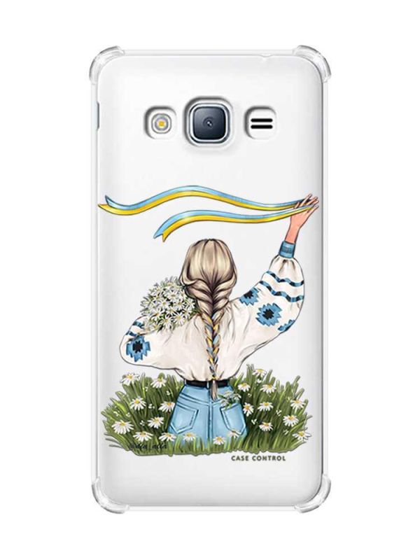 Чохол з потовщеними кутами на Samsung Galaxy J3(2016) J310 :: Дівчина зі стрічкою (принт 17)