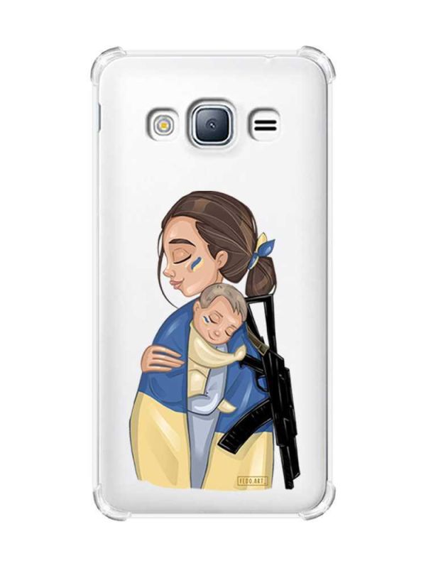 Чохол з потовщеними кутами на Samsung Galaxy J3(2016) J310 :: Мама-захисниця (принт 20)