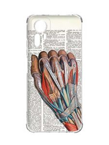 Чохол з потовщеними кутами на Xiaomi Redmi Note 12S :: Анатомія руки (принт 298)