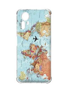 Чохол з потовщеними кутами на Xiaomi Redmi Note 12S :: Карта світу (принт 318)