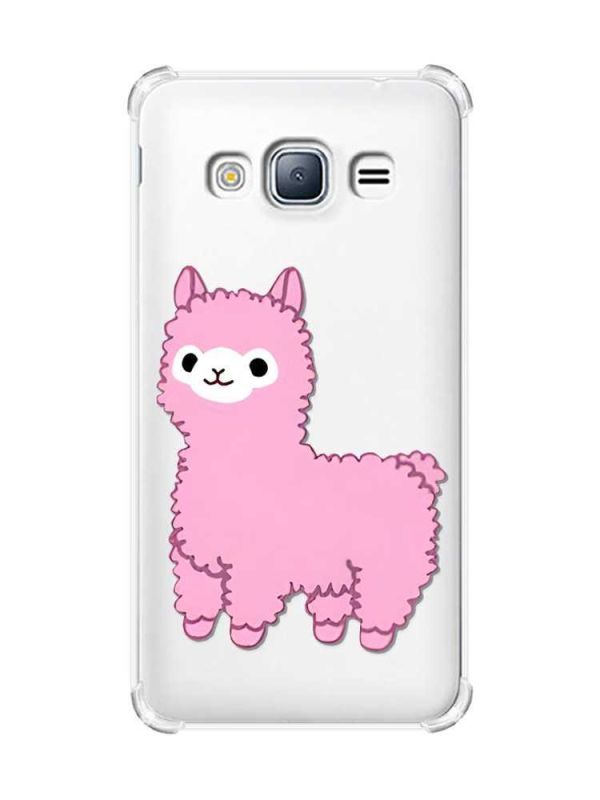 Чохол з потовщеними кутами на Samsung Galaxy J3(2016) J310 :: Лама рожева (принт 100)