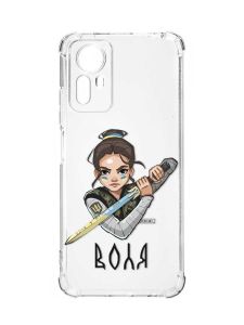 Чохол з потовщеними кутами на Xiaomi Redmi Note 12S :: Українська захисниця (патріотичний принт 169)