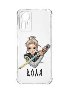 Чохол з потовщеними кутами на Xiaomi Redmi Note 12S :: Українська захисниця (патріотичний принт 170)