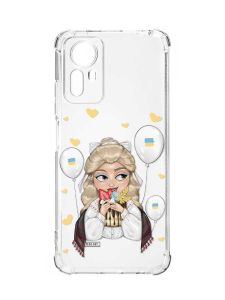 Чохол з потовщеними кутами на Xiaomi Redmi Note 12S :: Українка з солодощами (патріотичний принт 175)