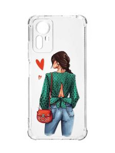 Чохол з потовщеними кутами на Xiaomi Redmi Note 12S :: Дівчина в зеленому (принт 224)