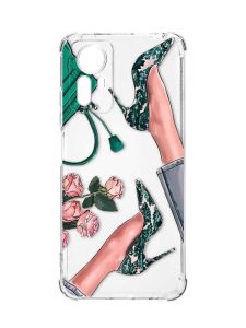 Чохол з потовщеними кутами на Xiaomi Redmi Note 12S :: Туфельки і квіти (принт 225)