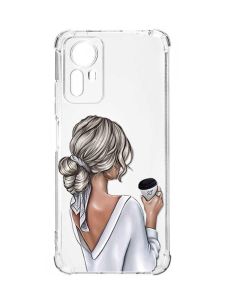 Чохол з потовщеними кутами на Xiaomi Redmi Note 12S :: Дівчина з латте (принт 227)
