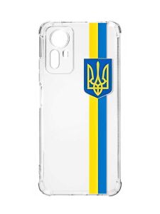 Чохол з потовщеними кутами на Xiaomi Redmi Note 12S :: Стрічка Україна (патріотичний принт 253)