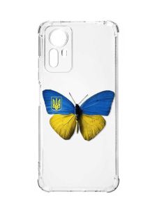 Чохол з потовщеними кутами на Xiaomi Redmi Note 12S :: Метелик Україна (принт 255)
