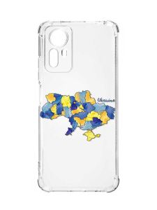 Чохол з потовщеними кутами на Xiaomi Redmi Note 12S :: Карта України (принт 261)