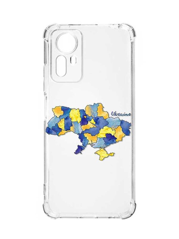 Чохол з потовщеними кутами на Xiaomi Redmi Note 12S :: Карта України (принт 261)