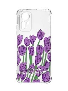 Чохол з потовщеними кутами на Xiaomi Redmi Note 12S :: Тюльпани (принт 265)