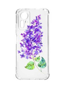 Чохол з потовщеними кутами на Xiaomi Redmi Note 12S :: Гілочка бузку (принт 280)