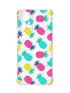 Чохол з потовщеними кутами на Xiaomi Redmi Note 12S :: Різнокольорові ананаси (принт 346)