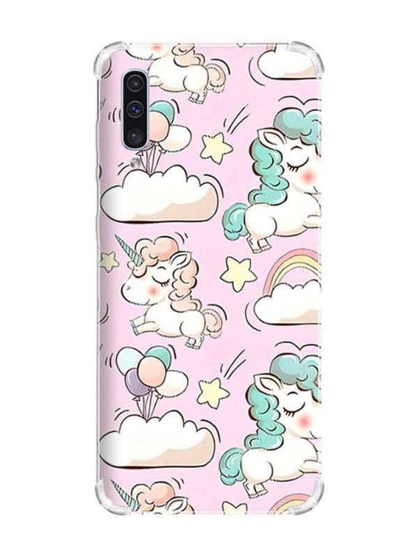 Чохол з потовщеними кутами на Samsung Galaxy А50 (2019) А505 :: Єдинороги (принт 106)