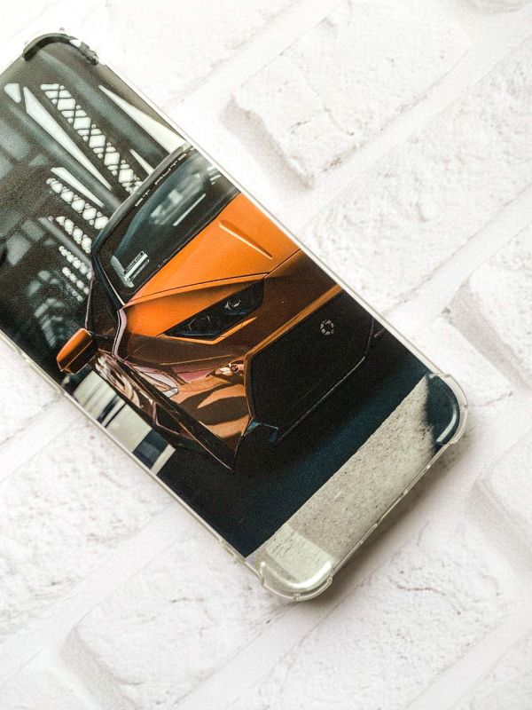 Чохол з потовщеними кутами на Samsung Galaxy А50 (2019) А505 :: Авто помаранчеве (принт 237)
