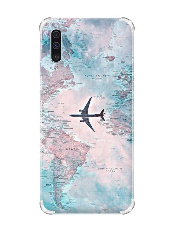Чохол з потовщеними кутами на Samsung Galaxy А50 (2019) А505 :: Подорожі. Карта (принт 317)