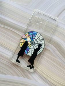 Чохол з потовщеними кутами на Xiaomi Redmi 10C :: Серце-павутинка. Венздей (принт 210)