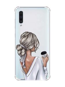 Чохол з потовщеними кутами на Samsung Galaxy А50 (2019) А505 :: Дівчина з латте (принт 227)