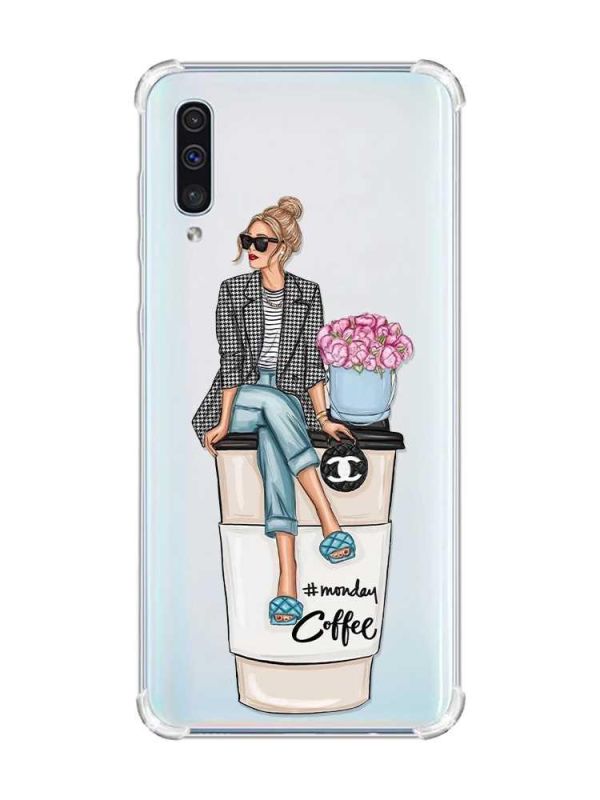 Чохол з потовщеними кутами на Samsung Galaxy А50 (2019) А505 :: Дівчина на каві (принт 228)