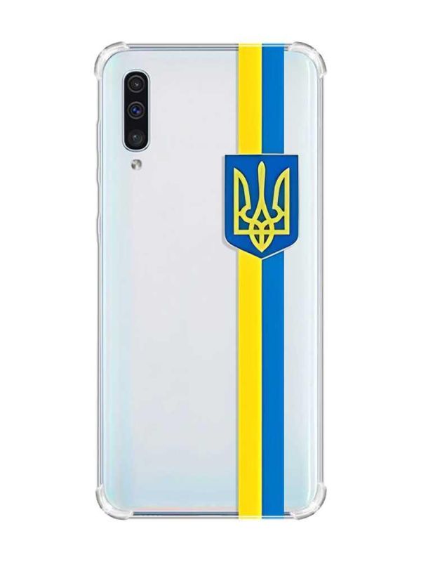 Чохол з потовщеними кутами на Samsung Galaxy А50 (2019) А505 :: Стрічка Україна (принт 253)
