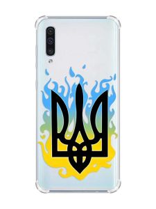Чохол з потовщеними кутами на Samsung Galaxy А50 (2019) А505 :: Тризуб Полум'я (принт 257)