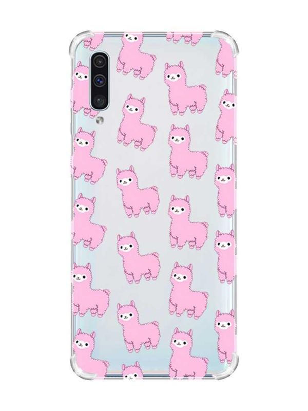 Чохол з потовщеними кутами на Samsung Galaxy А50 (2019) А505 :: Лами рожеві (принт 101)