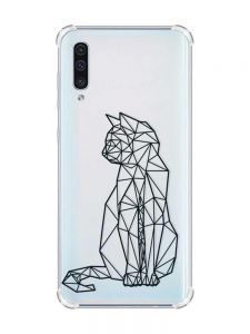 Чохол з потовщеними кутами на Samsung Galaxy А50 (2019) А505 :: Котик (принт 124)