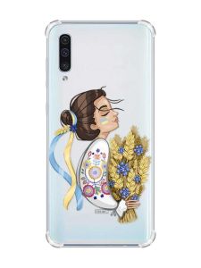 Чохол з потовщеними кутами на Samsung Galaxy А50 (2019) А505 :: Українка з колосками (принт 172)