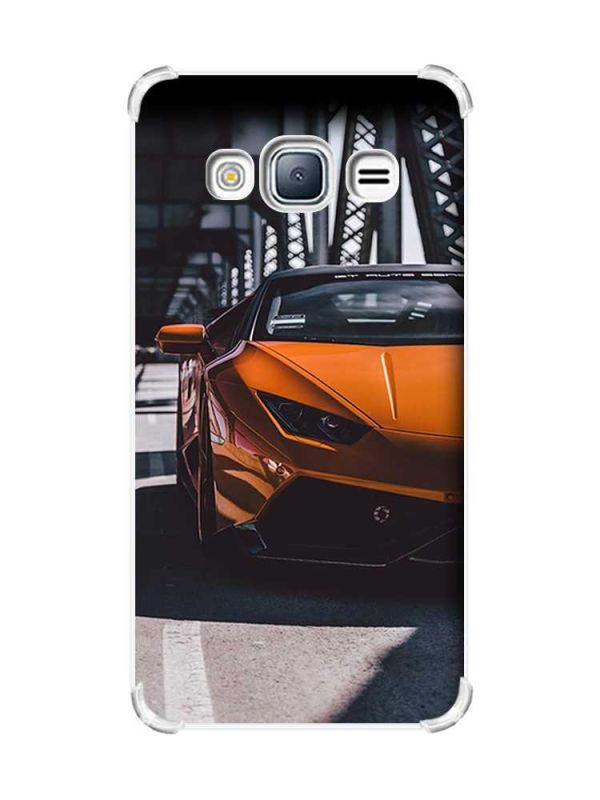 Чохол з потовщеними кутами на Samsung Galaxy J3(2016) J310 :: Авто помаранчеве (принт 237)