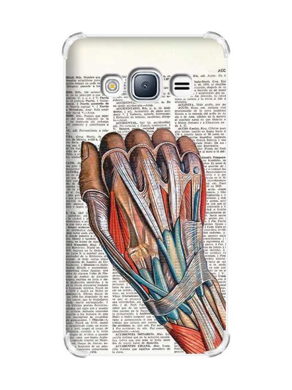 Чохол з потовщеними кутами на Samsung Galaxy J3(2016) J310 :: Анатомія руки (принт 298)