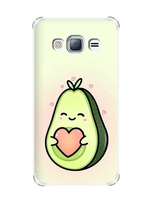 Чохол з потовщеними кутами на Samsung Galaxy J3(2016) J310 :: Кавай авокадо з сердечком (принт 310)