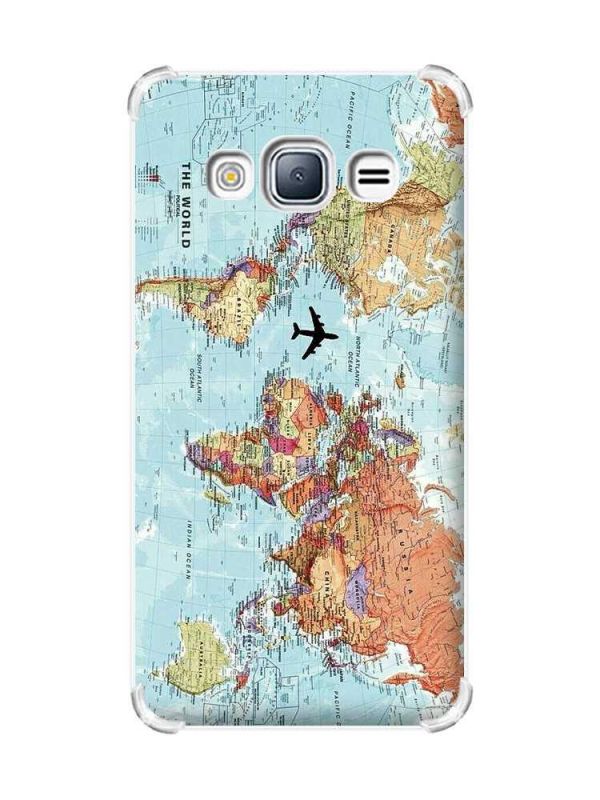 Чохол з потовщеними кутами на Samsung Galaxy J3(2016) J310 :: Карта світу (принт 318)