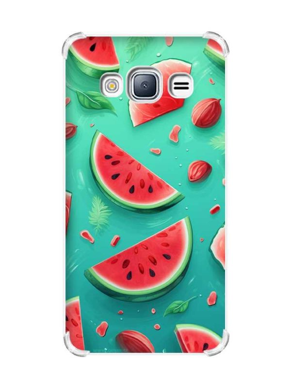 Чохол з потовщеними кутами на Samsung Galaxy J3(2016) J310 :: Скибки кавуна (принт 340)