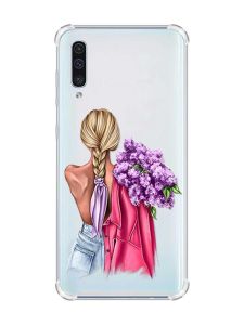 Чохол з потовщеними кутами на Samsung Galaxy А50 (2019) А505 :: Дівчина з бузком (принт 7)
