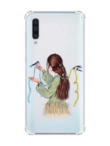 Чохол з потовщеними кутами на Samsung Galaxy А50 (2019) А505 :: Дівчина з ластівками (принт 16)