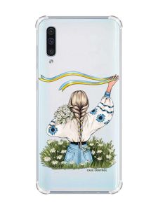 Чохол з потовщеними кутами на Samsung Galaxy А50 (2019) А505 :: Дівчина зі стрічкою (принт 17)