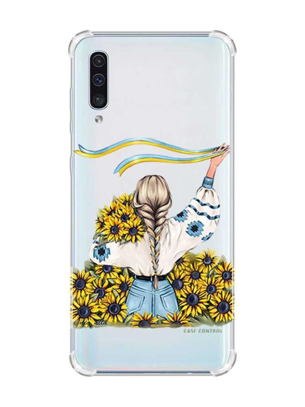Чохол з потовщеними кутами на Samsung Galaxy А50 (2019) А505 :: Дівчина зі стрічкою (принт 25)